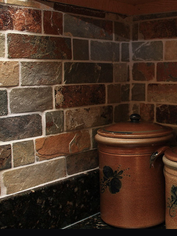 Rusty Brown Slate Mosaic Backsplash Tile For Traditional ...