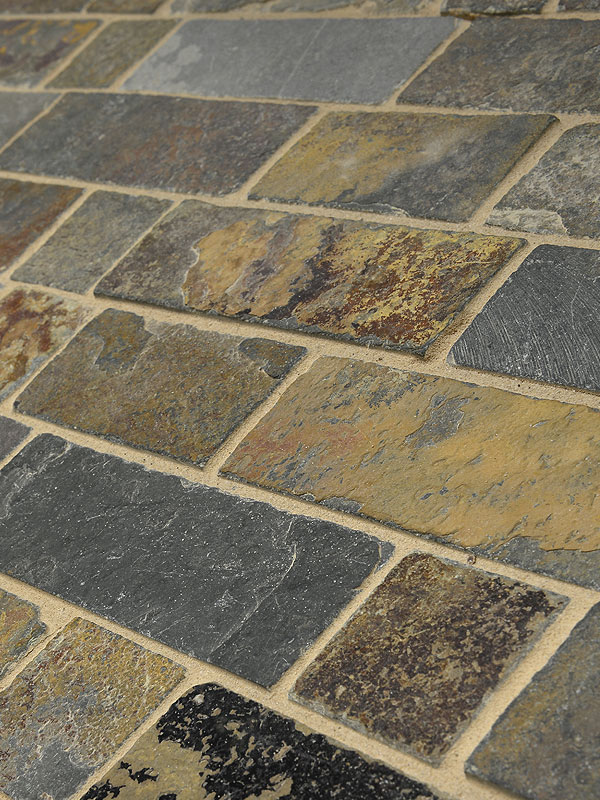 Rusty Brown Slate Mosaic Backsplash Tile For Traditional Kitchen