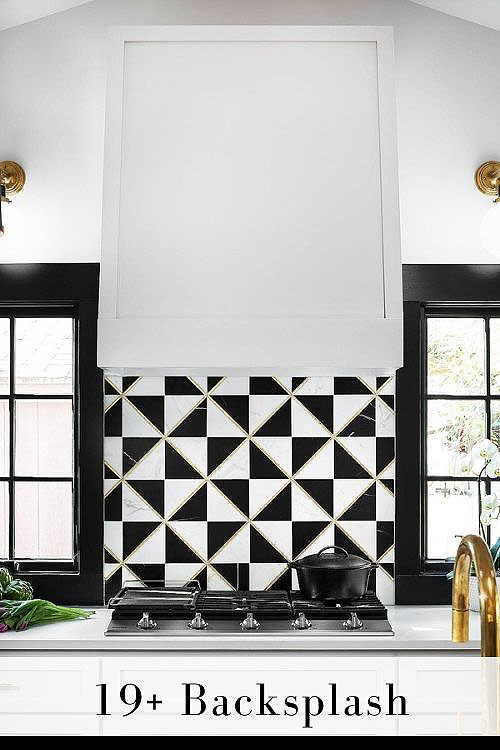 black and white backsplash tile photos