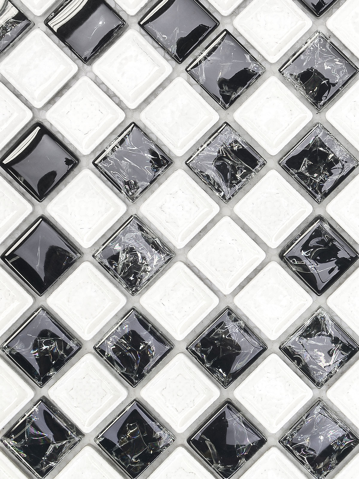 BA1152 Black White Glass Ceramic Backsplash Tile from backsplash.com
