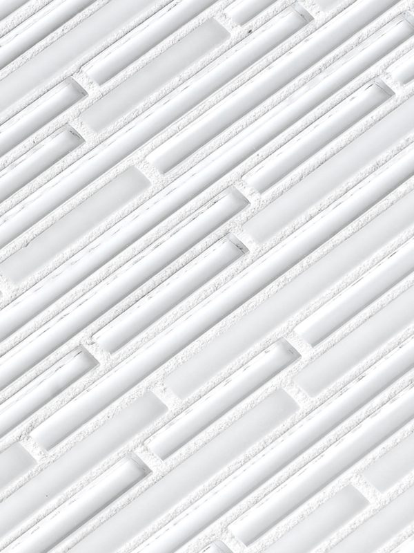 Modern White Thin Glass Mosaic Backsplash tile BA1164 4