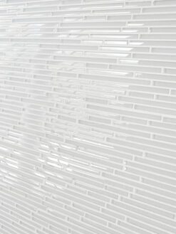 Modern White Thin Glass and Mosaic Backsplash tile BA1164 1