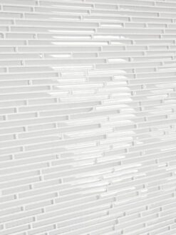 Modern White Thin Glass and Mosaic Backsplash tile BA1164 2