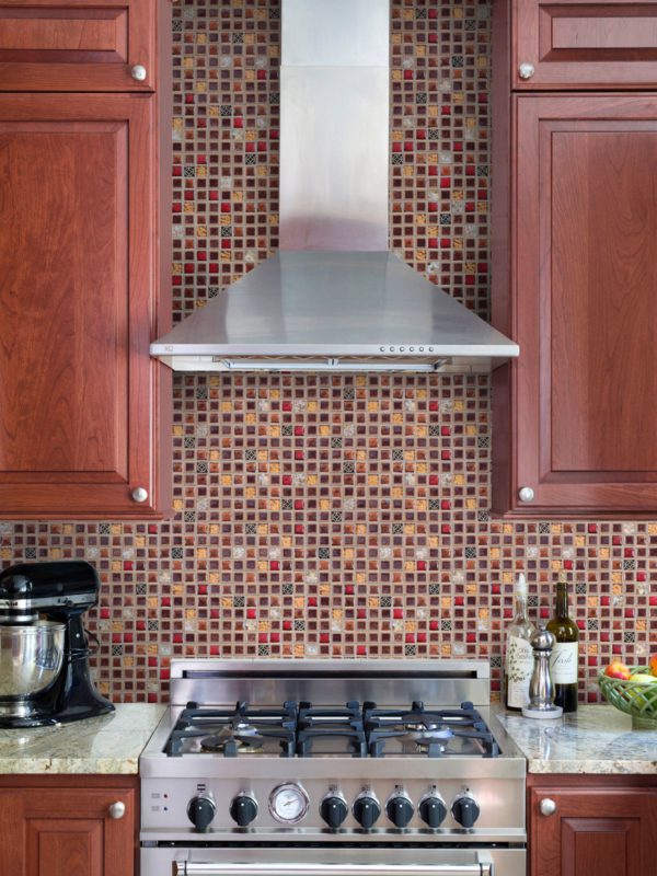 brown cabinets backsplash tile BA1105