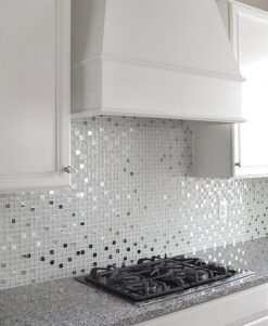 gray granite glass kitchen backsplash tile white cabinet
