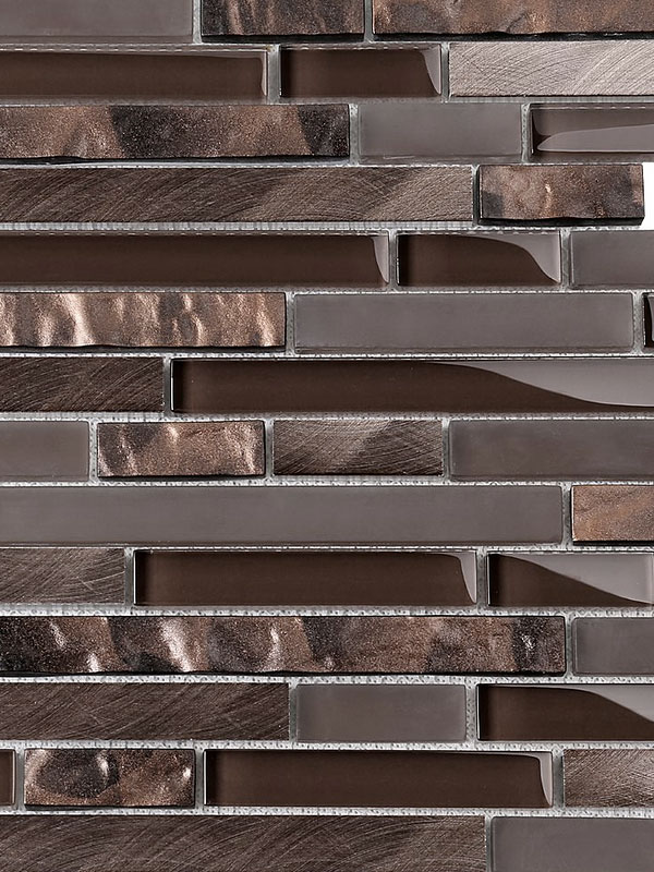 Brown Color Glass Metal Kitchen Backsplash Tile
