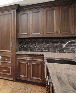BA1129-kitchen-Brown Color Glass Metal Kitchen Backsplash Tile