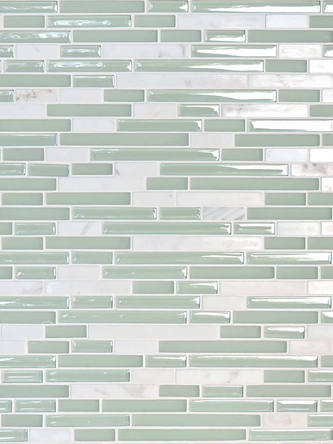 Greenish White tones Glass and Marble Mosaic Kitchen Backsplash tile