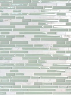 Green glass and marble backsplash tile BA1205 1