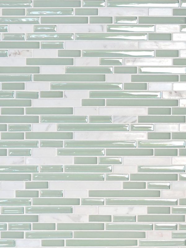 Green glass and marble backsplash tile BA1205 1