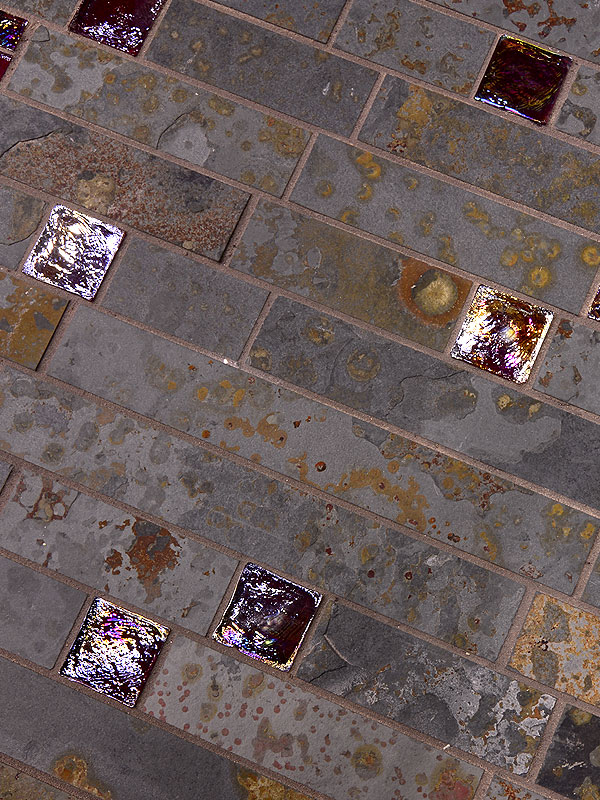 Brazilian Rusty Slate Subway Glass Backsplash Tile