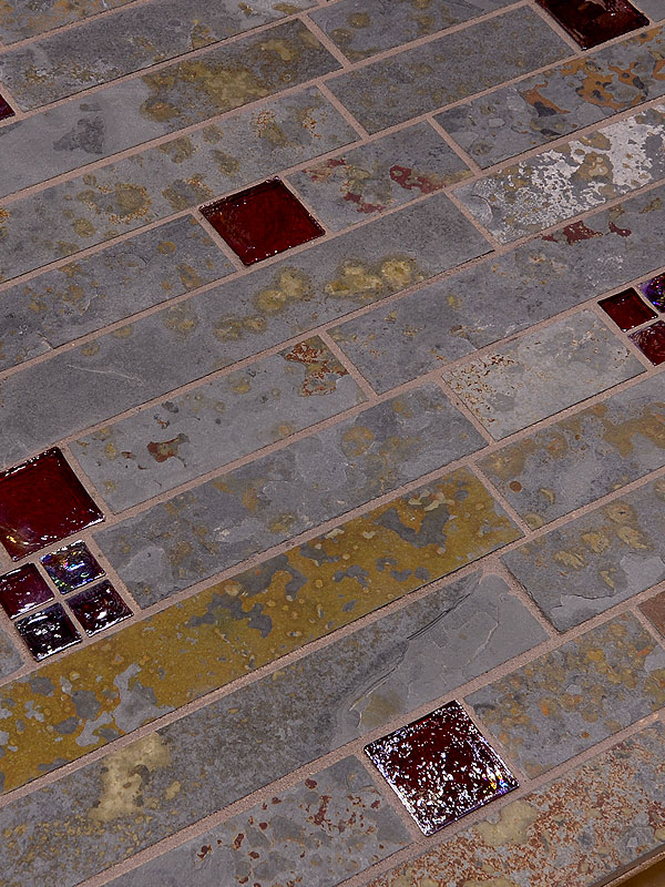 Brazilian Rusty Slate Subway Glass Backsplash Tile