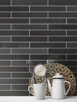 Black slate kitchen backsplash tile from Backsplash.com Item Number BA1045 - MD1045