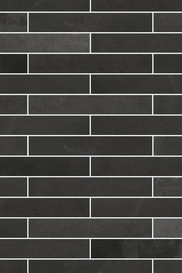 Black long slate subway backsplash tile BA1045 4