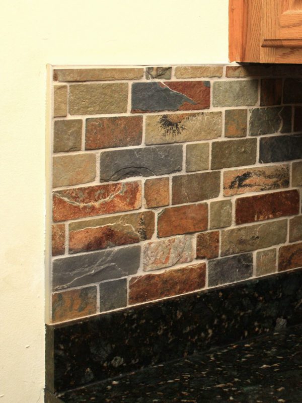 Rustic brown gray mosaic tile ubatuba granite countertop BA1063