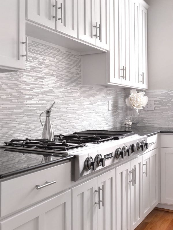 Modern White Marble Glass Kitchen Backsplash Tile Backsplash Com