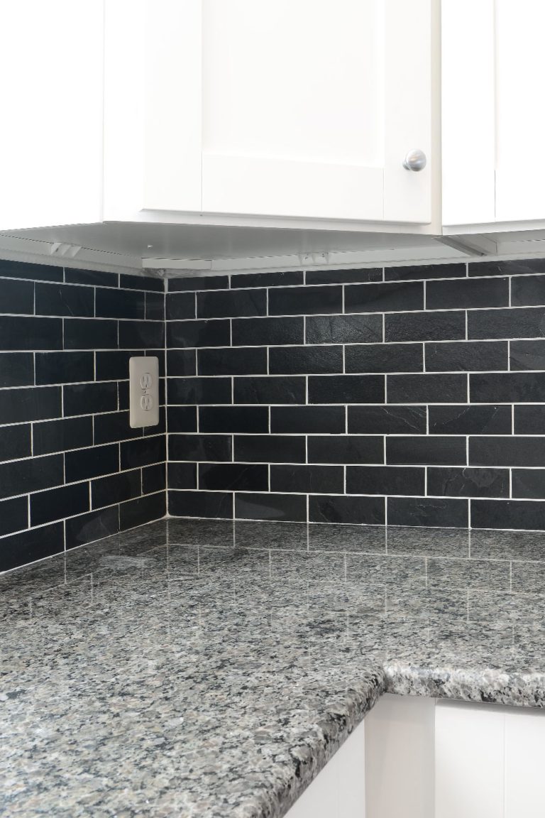 Black Dark Gray Slate Backsplash Tile Subway Slate