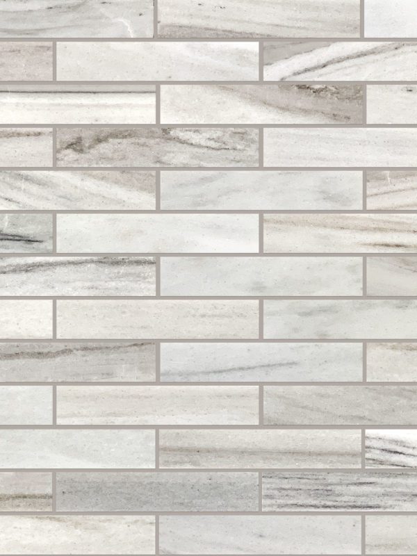 BA1034 Modern subway white gray brown marble mosaic backsplash tile