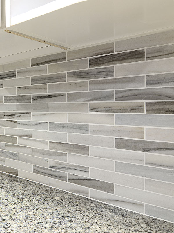 Modern White Gray Subway Marble Backsplash Tile