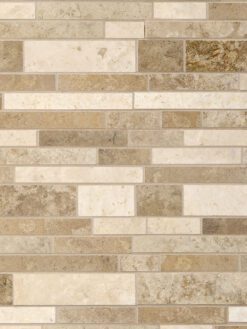 Brown beige travertine subway mosaic backsplash 2 tile BA1024