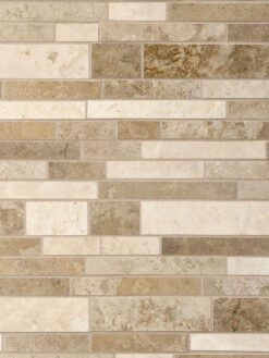 Brown beige travertine subway mosaic backsplash tile 1 BA1024