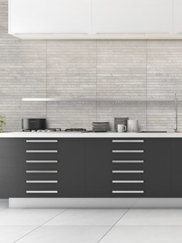 Gray white modern kitchen backsplash tile BA1038