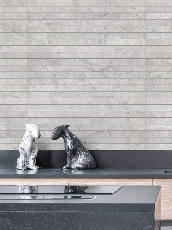 Modern gray limestone long backsplash tile BA1038