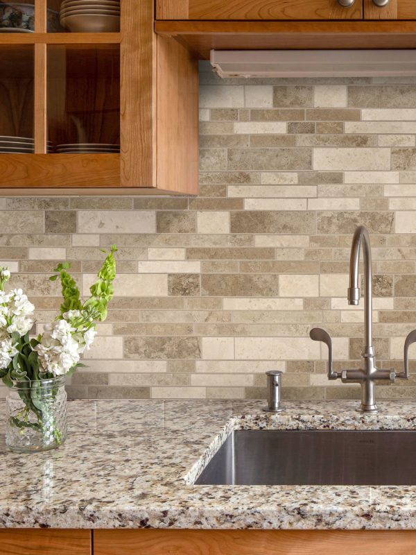 santa cecilia granite countertop travertine backsplash tile