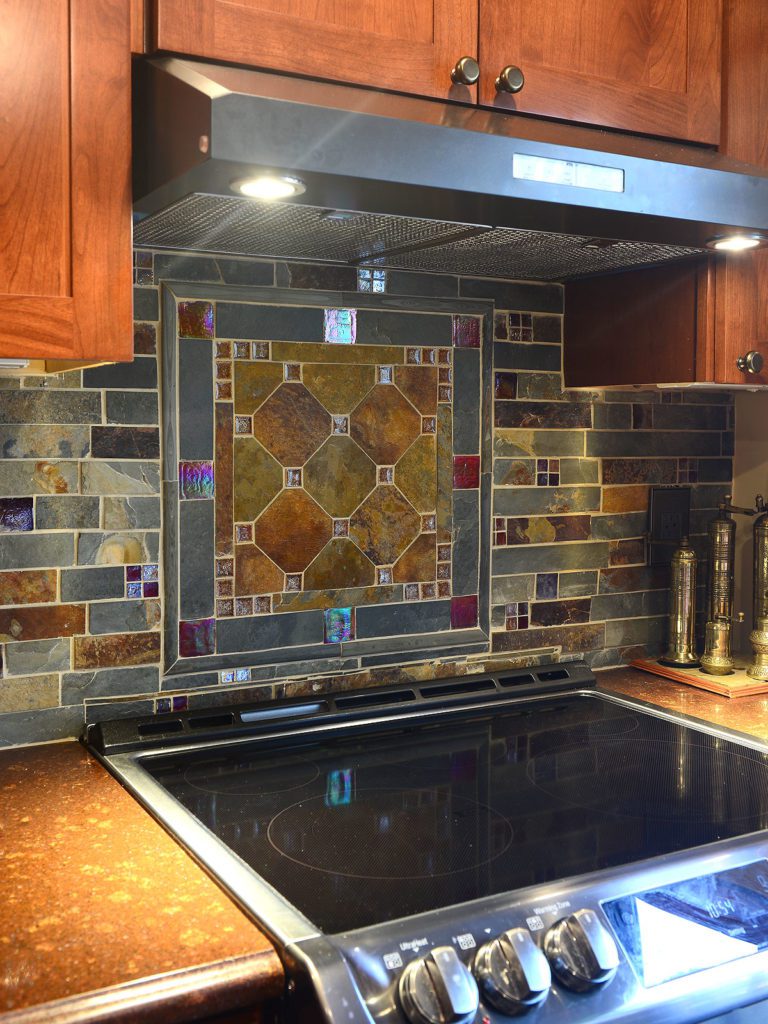 Subway Slate Glass Mosaic Kitchen Backsplash Tile