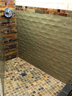 Slate Burgundy Glass Mosaic Tile Bathroom Shower BA1026