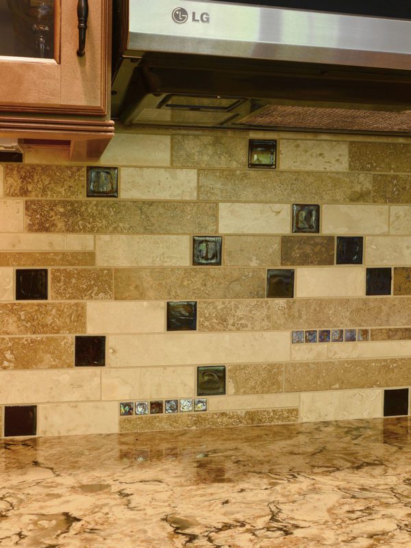 travertine glass backsplash tile BA1025