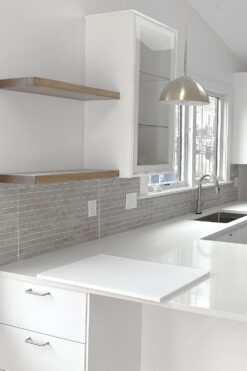 white kitchen long modern backsplash BA1038