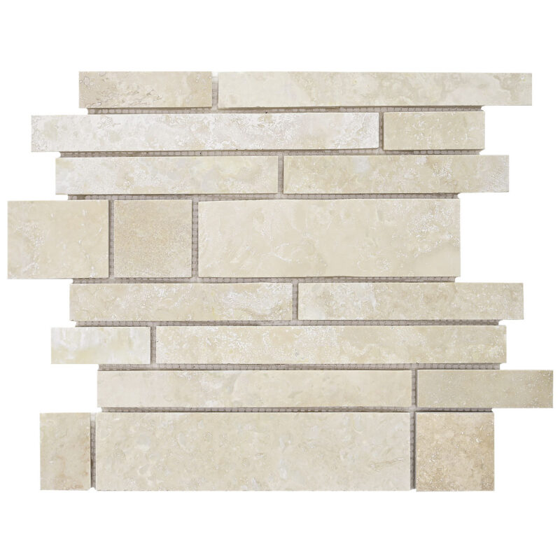 Light Ivory Travertine Kitchen Subway Backsplash Tile 