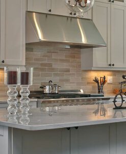 Gray subway modern kitchen backsplash wth gray cabinet BA2007 from backsplash.com