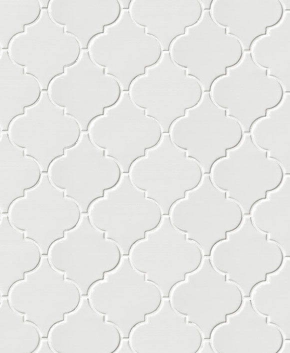 White Ceramic Arabesque Mosaic Backsplash Tile | Backsplash.com