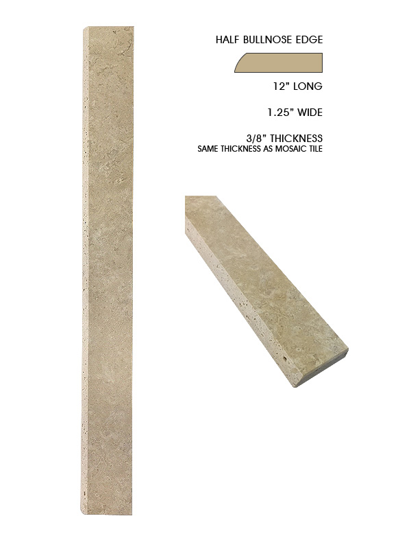 Travertine Beige Backsplash Edge Trim Com Travertine Mosaic Edge Trim
