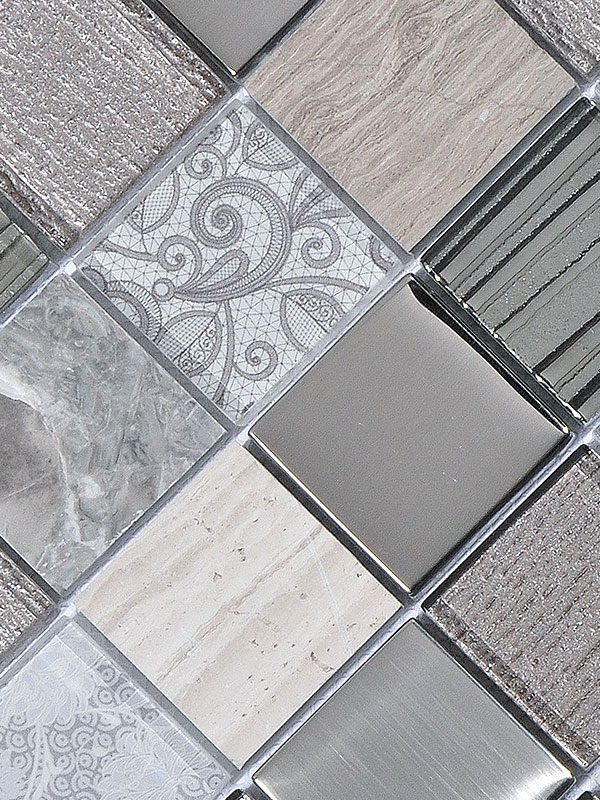 Brown Gray Marble Glass Backsplash Tile