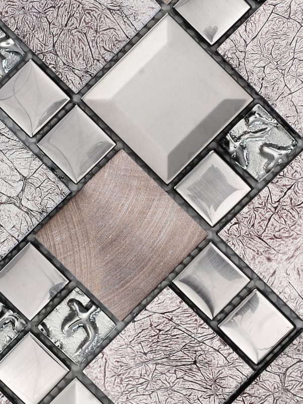 BA62010 Copper gray metal glass backsplash tile 3 1