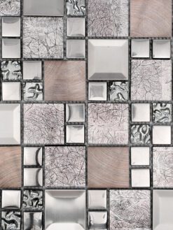 BA62010 Copper gray metal glass backsplash tile 4 1