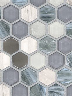 Blue Gray Marble Glass Backsplash Tile BA62026