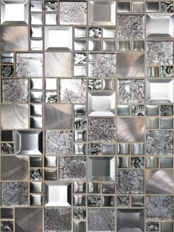 Glass and metal copper gray color backsplash tile BA62010 10