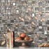 Glass and metal copper gray color backsplash tile BA62010 thumb