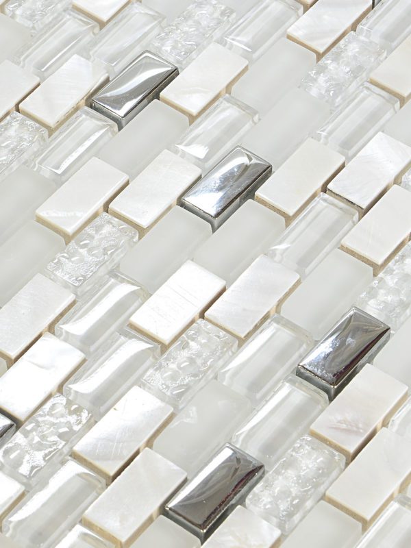 Glass shell white elegant backsplash tile BA62035