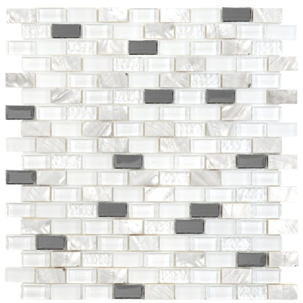 Glass shell white elegant backsplash tile BA62035