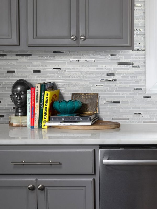 gray cabinet with white countertop white backsplash tile BA62038
