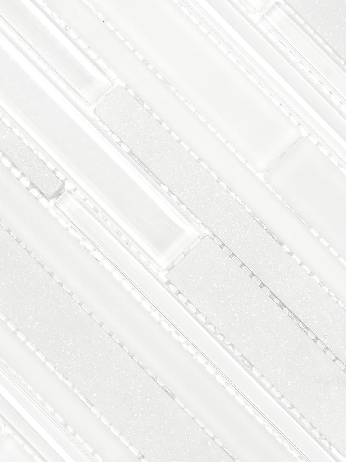 White Glass Marble Linear Backsplash Tile