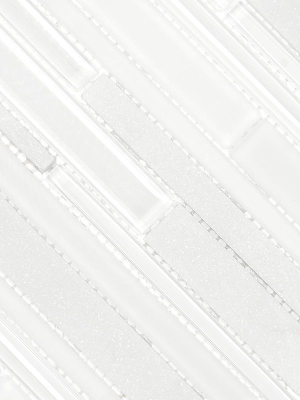 White Glass Marble Linear Backsplash Tile BA1155