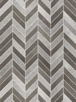 Gray Brown modern limestone chevron mosaic backsplash tile BA631611