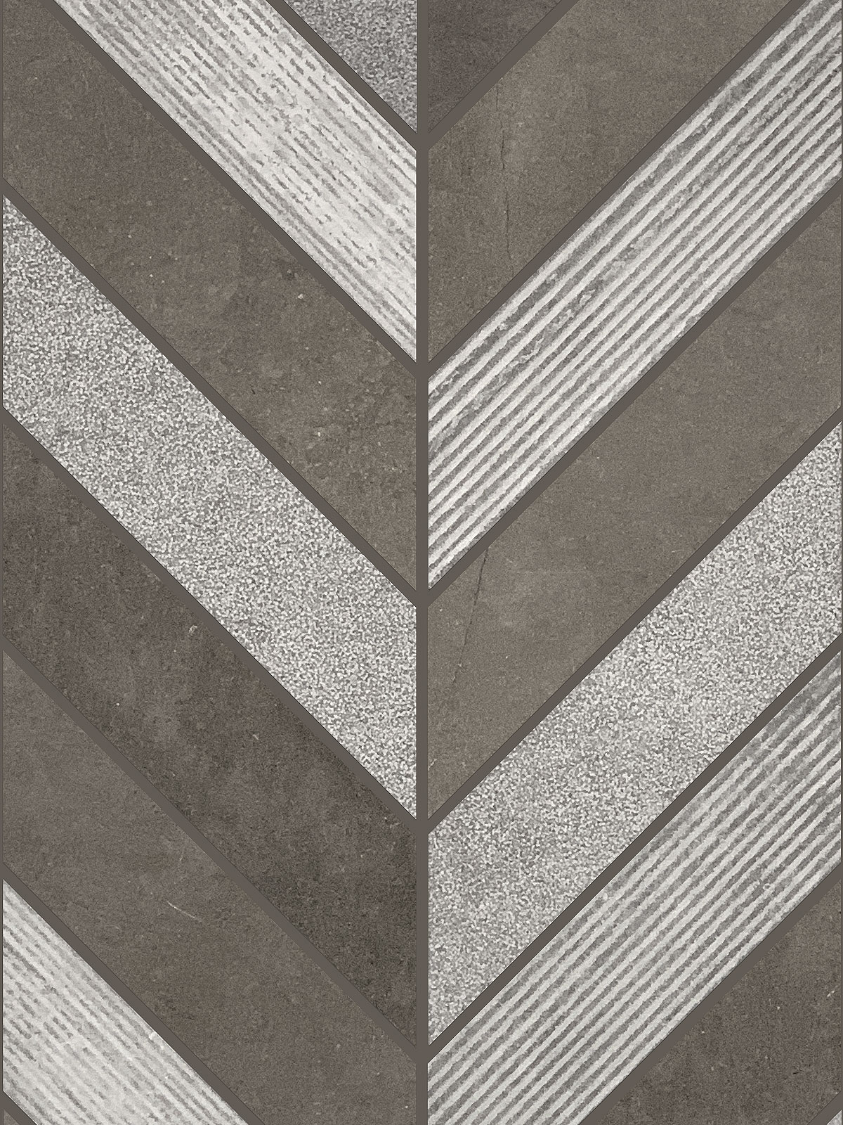 Gray Brown modern limestone chevron mosaic backsplash tile BA631611