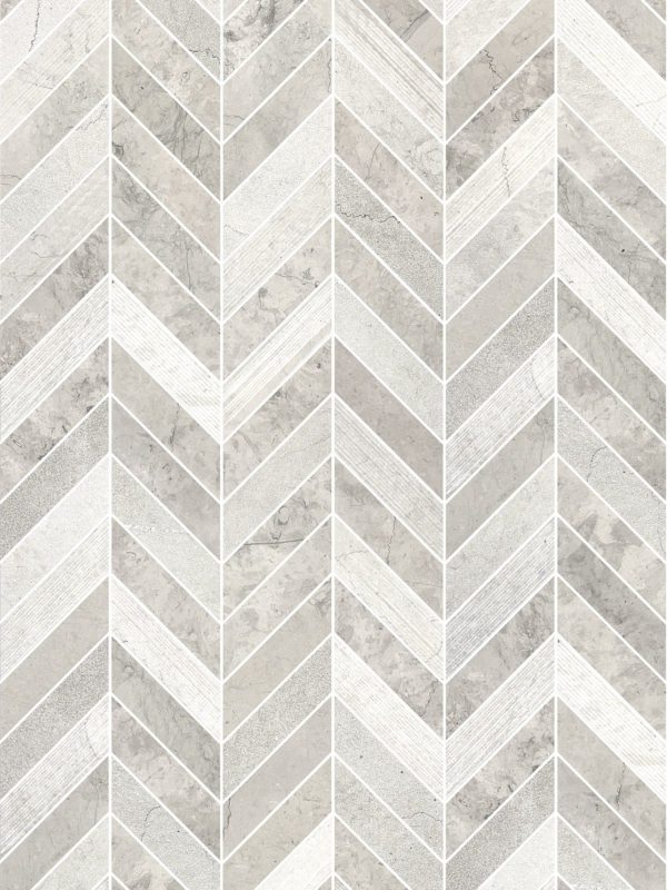 Gray Modern Limestone Chevron Backsplash Tile | Backsplash.com